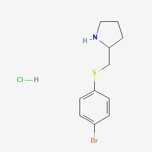 molecular formula C11H15BrClNS B1473444 2-{[(4-Bromophenyl)sulfanyl]methyl}pyrrolidine hydrochloride CAS No. 2098018-96-1