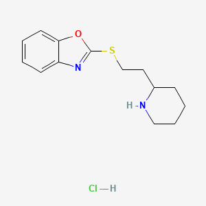 molecular formula C14H19ClN2OS B1473448 2-{[2-(Piperidin-2-yl)ethyl]sulfanyl}-1,3-benzoxazole hydrochloride CAS No. 2098000-28-1