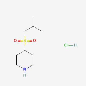 molecular formula C9H20ClNO2S B1473451 4-(2-Methylpropanesulfonyl)piperidine hydrochloride CAS No. 1864057-59-9