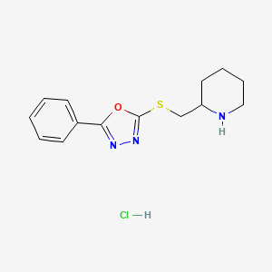 2-{[(5-Phenyl-1,3,4-oxadiazol-2-yl)sulfanyl]methyl}piperidine hydrochloride