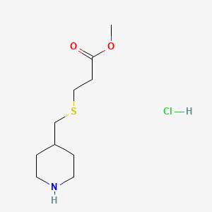 molecular formula C10H20ClNO2S B1473471 Methyl 3-[(piperidin-4-ylmethyl)sulfanyl]propanoate hydrochloride CAS No. 1864063-68-2