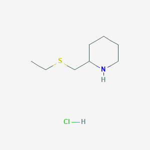 molecular formula C8H18ClNS B1473475 2-[(Ethylsulfanyl)methyl]piperidine hydrochloride CAS No. 1864073-40-4