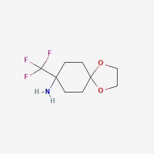 molecular formula C9H14F3NO2 B1473478 8-(Trifluoromethyl)-1,4-dioxaspiro[4.5]decan-8-amine CAS No. 1375473-30-5