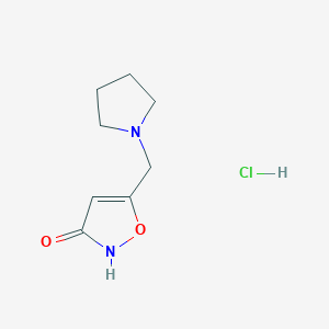 molecular formula C8H13ClN2O2 B1473479 5-(Pyrrolidin-1-ylmethyl)isoxazol-3-ol hydrochloride CAS No. 103871-72-3