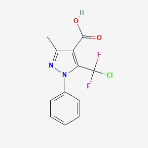 molecular formula C12H9ClF2N2O2 B1473484 5-(chlorodifluoromethyl)-3-methyl-1-phenyl-1H-pyrazole-4-carboxylic acid CAS No. 1375473-57-6