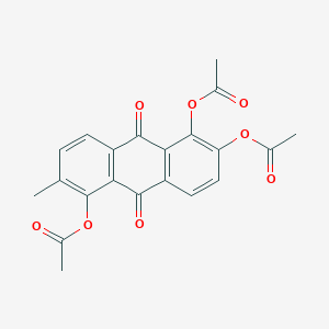 molecular formula C21H16O8 B14734888 6-Methyl-9,10-dioxo-9,10-dihydroanthracene-1,2,5-triyl triacetate CAS No. 10384-07-3