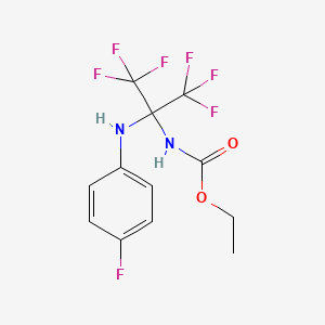 Ethyl [1,1,1,3,3,3-hexafluoro-2-(4-fluoroanilino)propan-2-yl]carbamate