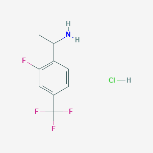 molecular formula C9H10ClF4N B1473511 1-[2-Fluoro-4-(trifluoromethyl)phenyl]ethan-1-amine hydrochloride CAS No. 1373866-25-1
