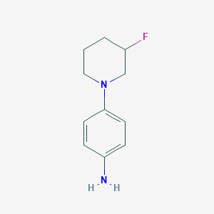 molecular formula C11H15FN2 B1473519 4-(3-氟哌啶-1-基)苯胺 CAS No. 1783945-96-9