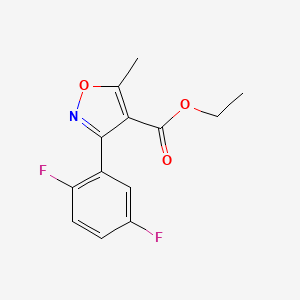 molecular formula C13H11F2NO3 B1473531 3-(2,5-Difluoro-phenyl)-5-methyl-isoxazole-4-carboxylic acid ethyl ester CAS No. 1159602-54-6