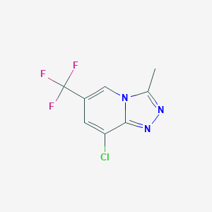molecular formula C8H5ClF3N3 B1473541 8-Chloro-3-methyl-6-(trifluoromethyl)-[1,2,4]triazolo[4,3-a]pyridine CAS No. 1823182-33-7