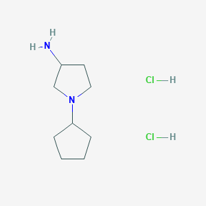 molecular formula C9H20Cl2N2 B1473546 1-Cyclopentyl-3-pyrrolidinamine dihydrochloride CAS No. 2098126-49-7