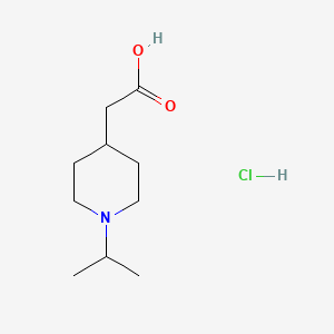 molecular formula C10H20ClNO2 B1473555 2-(1-Isopropylpiperidin-4-yl)acetic acid hydrochloride CAS No. 609805-55-2