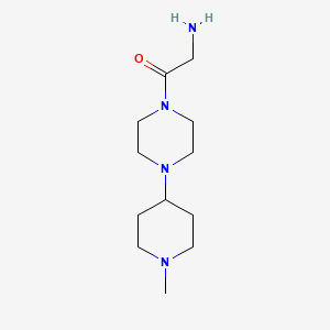 molecular formula C12H24N4O B1473560 2-氨基-1-[4-(1-甲基哌啶-4-基)哌嗪-1-基]乙酮 CAS No. 1522694-48-9