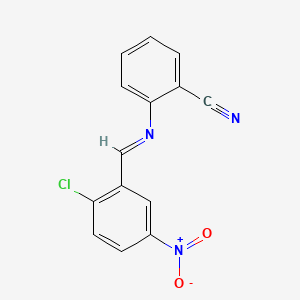 B14735743 2-[(2-Chloro-5-nitrophenyl)methylideneamino]benzonitrile CAS No. 5281-84-5