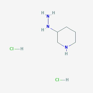 molecular formula C5H15Cl2N3 B1473577 1-(哌啶-3-基)肼二盐酸盐 CAS No. 1189770-90-8