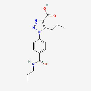 molecular formula C16H20N4O3 B1473579 5-propyl-1-{4-[(propylamino)carbonyl]phenyl}-1H-1,2,3-triazole-4-carboxylic acid CAS No. 912838-24-5
