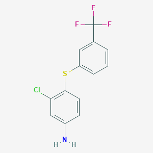 molecular formula C13H9ClF3NS B1473585 3-Chloro-4-{[3-(trifluoromethyl)phenyl]thio}aniline CAS No. 947666-34-4