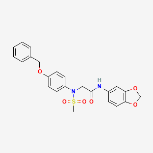 N-benzo[1,3]dioxol-5-yl-2-[methylsulfonyl-(4-phenylmethoxyphenyl)amino]acetamide