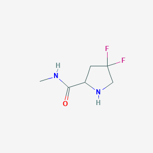molecular formula C6H10F2N2O B1473590 4,4-difluoro-N-methylpyrrolidine-2-carboxamide CAS No. 1862313-06-1