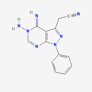 [(4z)-5-Amino-4-imino-1-phenyl-4,5-dihydro-1h-pyrazolo[3,4-d]pyrimidin-3-yl]acetonitrile