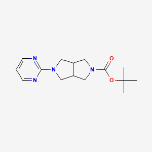 molecular formula C15H22N4O2 B1473647 tert-butyl 5-(pyrimidin-2-yl)hexahydropyrrolo[3,4-c]pyrrole-2(1H)-carboxylate CAS No. 914807-89-9