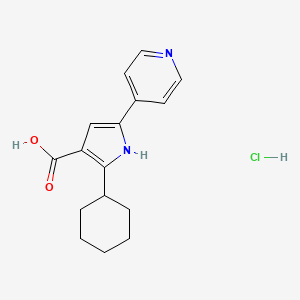 molecular formula C16H19ClN2O2 B1473653 2-Cyclohexyl-5-pyridin-4-yl-1h-pyrrole-3-carboxylic acid hydrochloride CAS No. 951783-97-4