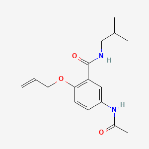 molecular formula C16H22N2O3 B14736562 Benzamide, 5-acetamido-2-allyloxy-N-isobutyl- CAS No. 6382-50-9