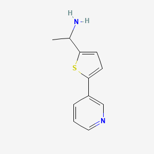 molecular formula C11H12N2S B1473662 1-(5-(Pyridin-3-yl)thiophen-2-yl)ethan-1-amine CAS No. 1368203-77-3