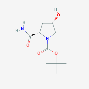 molecular formula C10H18N2O4 B1473664 叔丁基(2S,4S)-2-氨基羰基-4-羟基吡咯烷-1-羧酸酯 CAS No. 266337-25-1