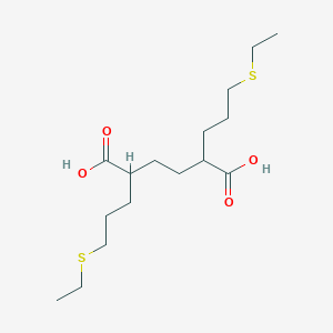 molecular formula C16H30O4S2 B14736732 2,5-Bis(3-ethylsulfanylpropyl)hexanedioic acid CAS No. 6633-98-3