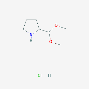 molecular formula C7H16ClNO2 B1473674 2-(二甲氧基甲基)吡咯烷盐酸盐 CAS No. 2098031-03-7