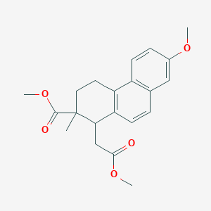 molecular formula C21H24O5 B14736799 methyl 7-methoxy-1-(2-methoxy-2-oxoethyl)-2-methyl-3,4-dihydro-1H-phenanthrene-2-carboxylate CAS No. 6636-49-3