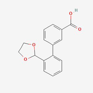 B1473707 2'-(1,3-Dioxolan-2-YL)biphenyl-3-carboxylic acid CAS No. 400750-15-4