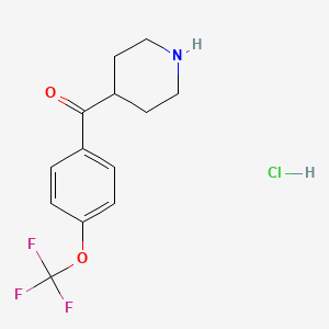B1473711 4-(4-Trifluoromethoxybenzoyl)-piperidine hydrochloride CAS No. 681133-34-6