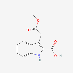 molecular formula C12H11NO4 B1473713 1H-吲哚-3-乙酸，2-羧基，甲酯 CAS No. 1584160-66-6
