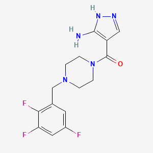 B1473725 (5-Amino-1H-pyrazol-4-yl)-[4-(2,3,5-trifluoro-benzyl)-piperazin-1-yl]-methanone CAS No. 1076206-00-2