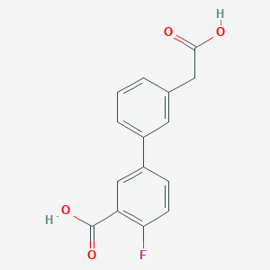 B1473732 5-[3-(Carboxymethyl)phenyl]-2-fluorobenzoic acid CAS No. 1375068-82-8