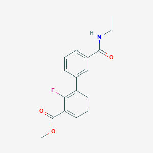 B1473741 Methyl 3-[3-(ethylcarbamoyl)phenyl]-2-fluorobenzoate CAS No. 1381944-61-1
