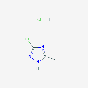 molecular formula C3H5Cl2N3 B1473754 Chlorure de 3-chloro-5-méthyl-1H-1,2,4-triazole CAS No. 1461709-15-8