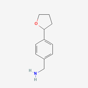 molecular formula C11H15NO B1473758 (4-(四氢呋喃-2-基)苯基)甲胺 CAS No. 1782005-23-5