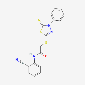 N-(2-cyanophenyl)-2-[(4-phenyl-5-sulfanylidene-1,3,4-thiadiazol-2-yl)sulfanyl]acetamide