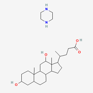 4-(3,12-dihydroxy-10,13-dimethyl-2,3,4,5,6,7,8,9,11,12,14,15,16,17-tetradecahydro-1H-cyclopenta[a]phenanthren-17-yl)pentanoic acid;piperazine