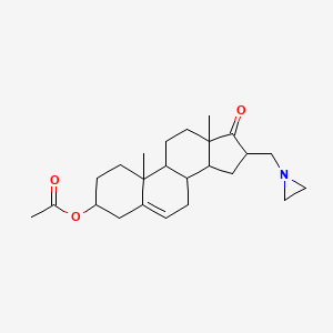 [16-(Aziridin-1-ylmethyl)-10,13-dimethyl-17-oxo-1,2,3,4,7,8,9,11,12,14,15,16-dodecahydrocyclopenta[a]phenanthren-3-yl] acetate