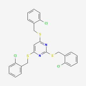 2,4,6-Tris[(2-chlorophenyl)methylsulfanyl]pyrimidine