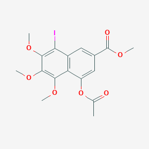 2-Naphthalenecarboxylic acid, 4-(acetyloxy)-8-iodo-5,6,7-trimethoxy-, methyl ester