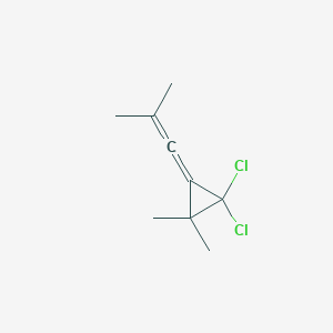 molecular formula C9H12Cl2 B14738297 1,1-Dichloro-2,2-dimethyl-3-(2-methylprop-1-en-1-ylidene)cyclopropane CAS No. 2566-54-3