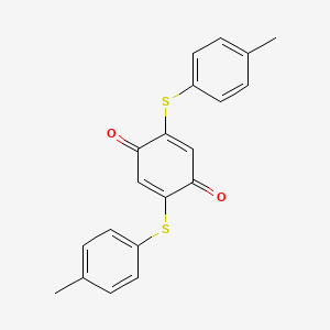 molecular formula C20H16O2S2 B14738439 2,5-Bis[(4-methylphenyl)sulfanyl]cyclohexa-2,5-diene-1,4-dione CAS No. 6322-77-6