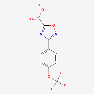 molecular formula C10H5F3N2O4 B1473856 3-(4-Trifluormethoxy-phenyl)-[1,2,4]oxadiazol-5-carbonsäure CAS No. 1258269-11-2