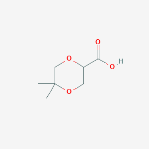 molecular formula C7H12O4 B1473859 5,5-Dimethyl-1,4-dioxane-2-carboxylic acid CAS No. 1509910-62-6